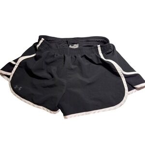 Under Armour Fly By Womens Running Shorts Black White Mesh Trim Small 1297126